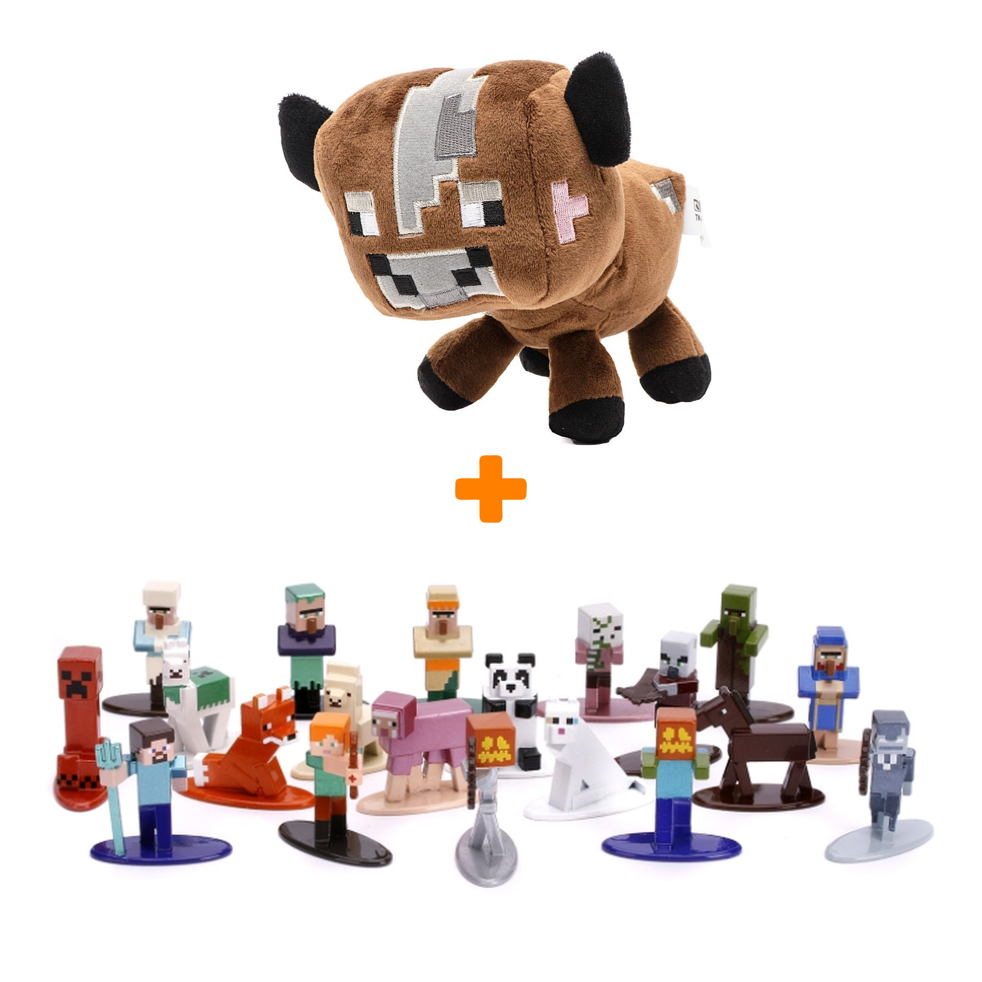 Набор мягкая игрушка Minecraft Baby Mooshroom + набор фигурок Minecraft