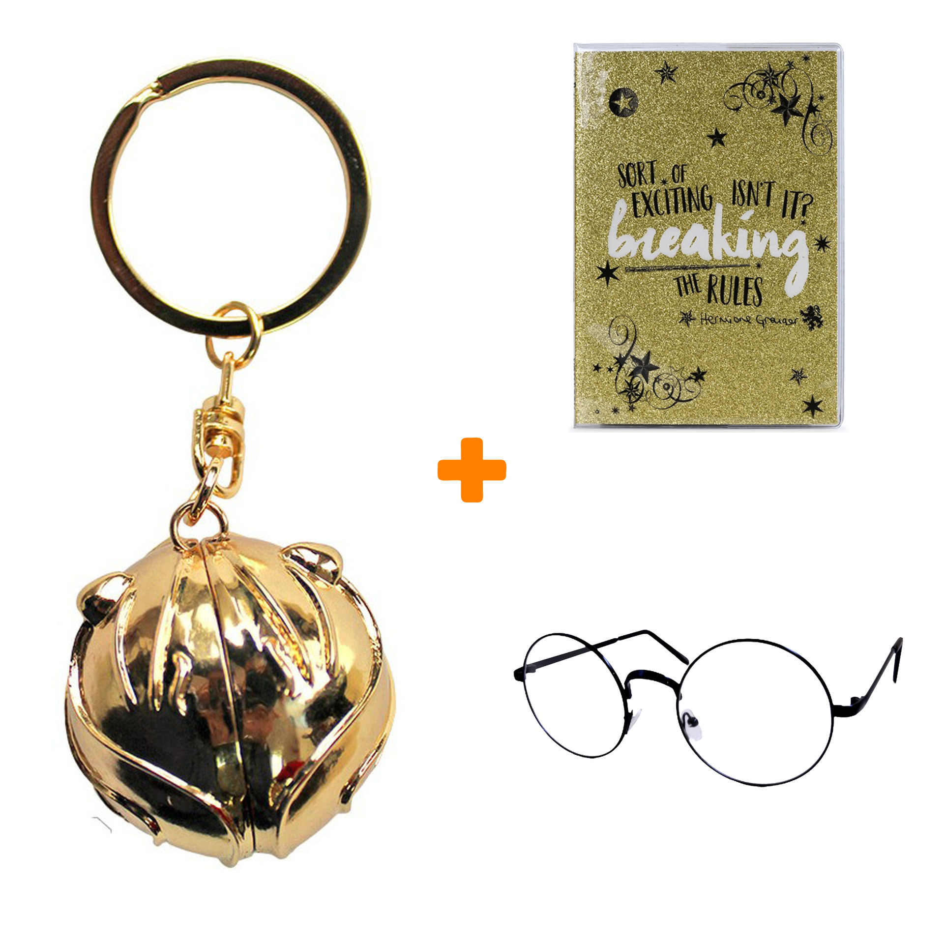 

Набор Harry Potter очки + блокнот Hermione Granger + брелок Golden Snitch 3D