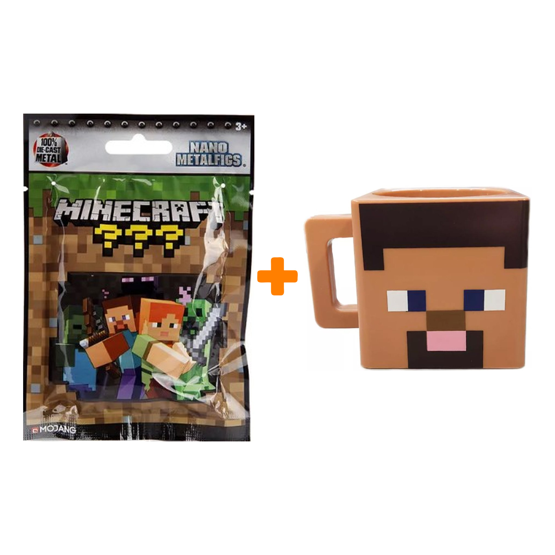 

Набор Minecraft фигурка Nano Metalfigs Blind Bag в ассортименте + кружка Steve