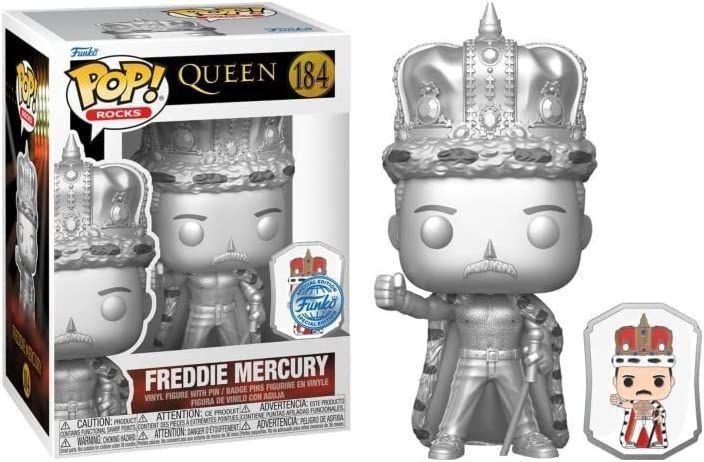  Funko POP Rocks: Queen  Freddie Mercury King Platinum With Pin Exclusive (9,5 )