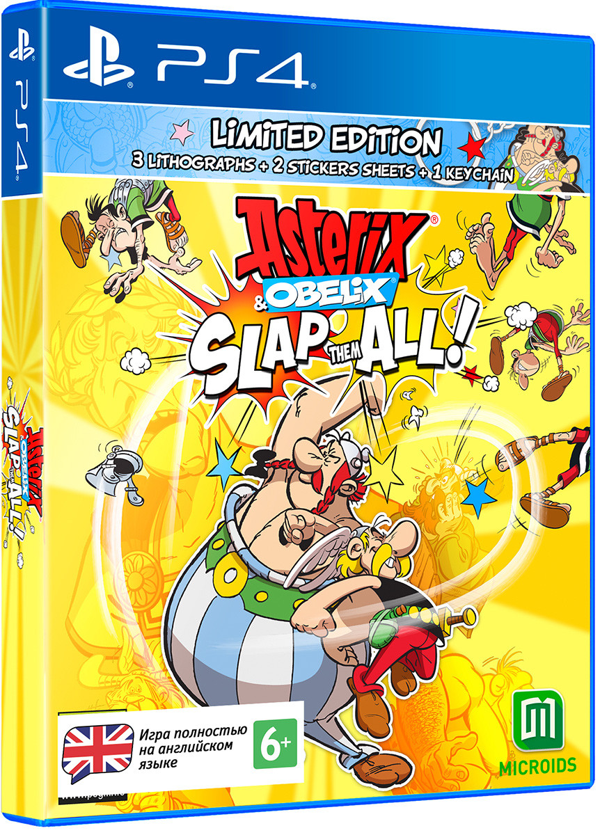 Набор Asterix & Obelix Slap Them All Лимитированное издание [PS4,  английская версия] + Оружие игровое нож Кунай 2 Холодное пламя деревянный -  купить игру для Playstation 4 по цене 2620 руб с