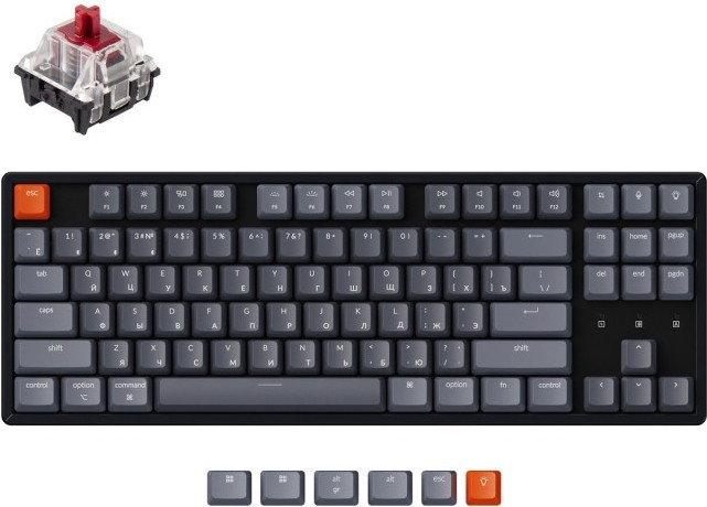  Keychron K8,    RGB  Gateron Red Switch