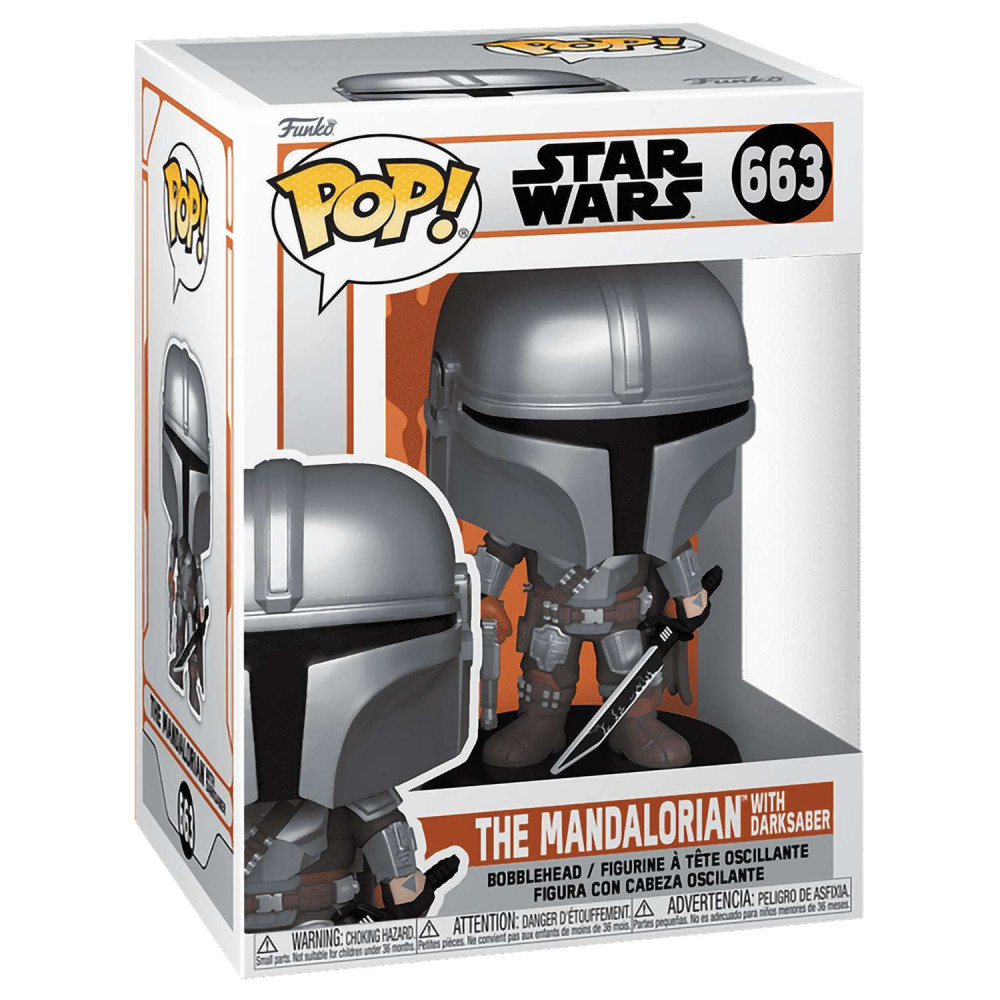  Funko POP Star Wars: Mandalorian S9  The Mandalorian with Darksaber Bobble-Head (9,5 )