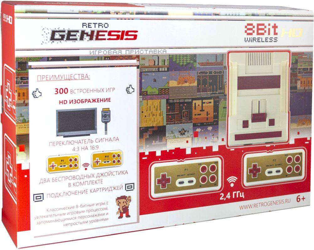 Игровая приставка Retro Genesis 8 Bit HD Wireless + 300 игр - купить  игровую консоль по цене 4190 руб с доставкой в интернет-магазине 1С Интерес