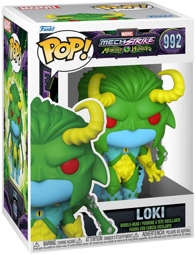  Funko POP Marvel Mech Strike: Monster Hunters  Loki Bobble-Head (9,5 )