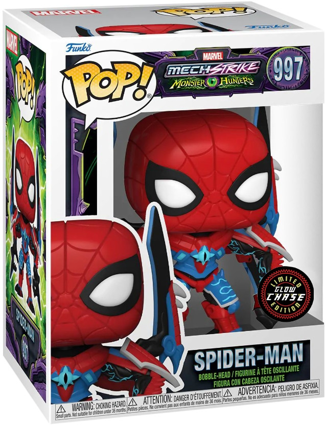  Funko POP Marvel Mech Strike: Monster Hunters  Spider-Man With Chase Bobble-Head (9,5 )